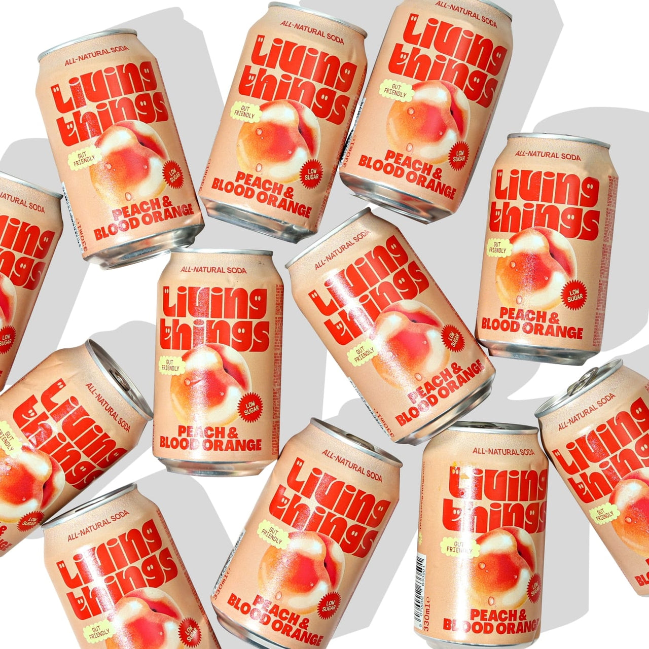 Living Things Prebiotic Soda Peach & Blood Orange 12 x 330ml